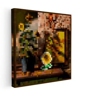 Kanvas Tablo Sunflowers Piksel Minecraft Tablosu Ev Ofis Salon Duvar Dekoru