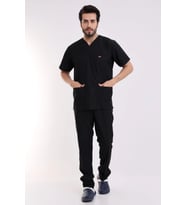 Zarf Yaka Erkek Likralı Takım - 6403 Siyah