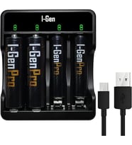 G421 4'lü Pil Şarj Aleti + 2 Adet AA Pro 2950 mAh + 2 Adet AAA Pro 1100 mAh Şarjlı Kalem Pilli Set 1.2V Ni-MH