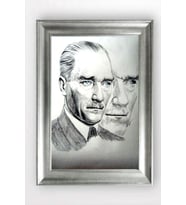 Gümüş Çerçeveli Atatürk Tablo a622