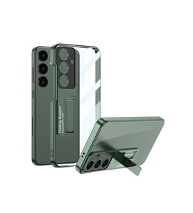Samsung Galaxy S24 Uyumlu Kılıf Kamera Korumalı Şeffaf Tasarımlı Zore Lego Standlı Kapak