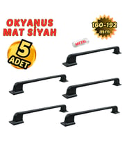 5 Adet Metal Okyanus Mobilya Çekmece Dolap Kulpu Mat Siyah 160-192mm