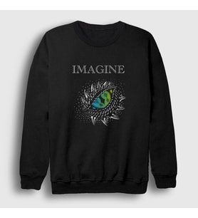 Presmono Unisex Siyah Eye Imagine Dragons Sweatshirt 399511tt