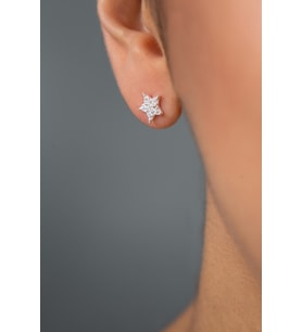 Elika Silver  Kadın Yıldız Model 925 Ayar Gümüş Küpe (STD)