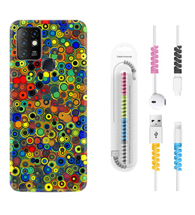 INFINIX Hot 8 9 10 11S Hot 10 Play 10T Kılıf Kablo Koruma Spiral Silikon Nazar Boncukları 1746