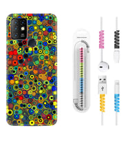 INFINIX Hot 8 9 10 11S Hot 10 Play 10T Kılıf Kablo Koruma Spiral Silikon Nazar Boncukları 1746