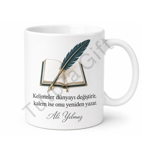 Yazara Hediye Kişiye Özel Baskılı Kupa Bardak Yazar Hediyesi