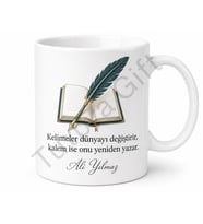 Yazara Hediye Kişiye Özel Baskılı Kupa Bardak Yazar Hediyesi