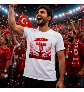 BK Gift Kişiye Özel Türkiye Taraftar Temalı 2026 Dünya Kupası Tasarımlı Tişört-7, Tek Yürek Milli Takım Ruhu