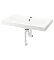 Sifonlu Lavabo, Beyaz, 80x48 cm