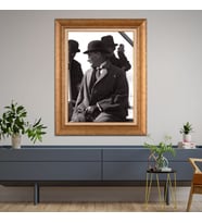 Altın Varaklı Çerçeveli Paspartulu Atatürk Tablo DC0851 (Gold)