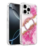 Onegif iPhone 16 Pro Max Lotus Simli Magsafe Kapak - Pembe