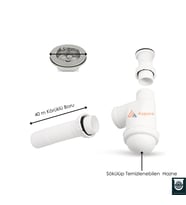 DESIPHON Koku Önleyici Çamaşır Makinesi Girişli Taslı Sifon - Dayanıklı ve Verimli Su Drenajı