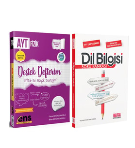 ENS Yayıncılık AYT Fizik Destek Defterim ve AKM Dil Bilgisi Soru Bankası Seti 2 Kitap