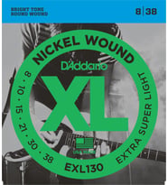 D'Addario EXL130 XL Nickel Serisi Elektro Gitar Tel Seti (Extra Super Light - 08-38 - Nickel Wound)