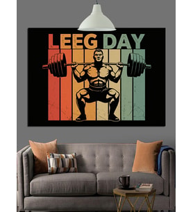 LEG DAY Ağırlık Kaldırma Dekoratif Kanvas - Mdf Ahşap Tablo