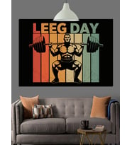 LEG DAY Ağırlık Kaldırma Dekoratif Kanvas - Mdf Ahşap Tablo