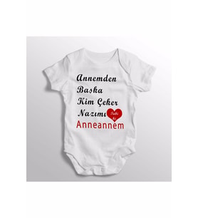 Annemden Başka Kim Çeker Nazımı Tabi Ki Anneannem Yazılı Baskılı Bebek Zıbını