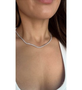 Minimalist Taşlı Kadın Kolye Su Yolu Altın Zincir Zirkon Kolye