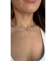 Minimalist Taşlı Kadın Kolye Su Yolu Altın Zincir Zirkon Kolye