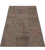 Kahverengi Patchwork Desenli Salon Halısı El Dokuma Yün Malzeme Modern Stil Koridor Uygulaması