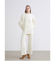 LCWAIKIKI Classic Beyaz Beli Lastikli Kadın Triko Pantolon