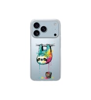 iPhone 17 Pro Max ile Uyumlu Splash Tembel Hayvan Tasarımlı Şeffaf Silikon Kılıf