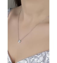 Union Zirconia Kadın 0.36 Karat Pırlanta Montür Gümüş Kolye