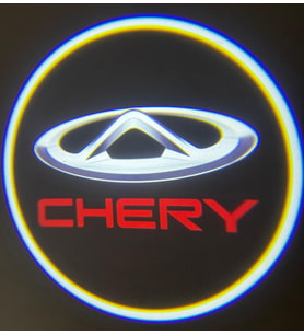 Chery Araçlar İçin Mesafe Sensörlü  Fotoselli Pilli Yapıştırmalı Kapı Altı Led Logo