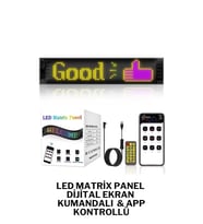 Led Matrix Panel Cama Yapışan Telefon Kontrollü Led Ekran Panel 16x96 - 192MM-898MM (Siyah)