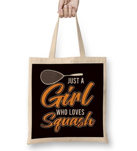Girl Who Loves Squash Player Match Indoor Tennis Court Coach Bez Çanta Uzun Saplı