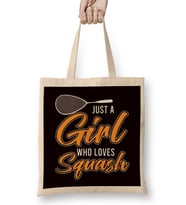 Girl Who Loves Squash Player Match Indoor Tennis Court Coach Bez Çanta Uzun Saplı