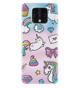 Tecno Camon 16 18P Pova Pova 3 Pova Neo Kılıf Desemli Silikon Unicorn Mektup 1800
