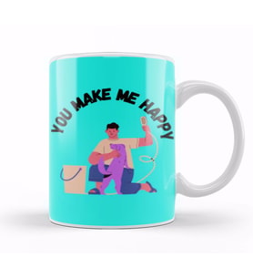 You Make Me Happy Dog Lover Gifts Kupa Bardak Porselen