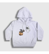 Presmono Unisex Çocuk Beyaz Gift Wall E Eve Kapüşonlu Sweatshirt 427541tt (Beyaz)