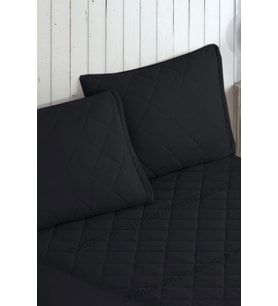 Formeya Siyah Kapitone Yastık Koruyucu Alez 2 Adet 50*70 cm (Siyah)