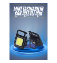 Mey İthalat® Kamp Çadır Lambası Şarjlı El Feneri Işıldak Anahtarlık Mini Mıknatıslı