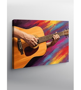 Kanvas Tablo Gitar Çalan Eller