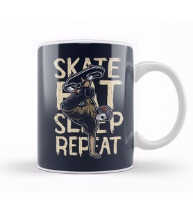 Skate Eat Sleep Repeat Kupa Bardak Porselen