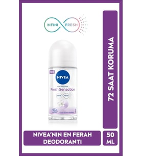 NIVEA Kadın Roll-on Deodorant Fresh Sensation 50ml, Ter Kokusuna Karşı 72 Saat Koruma, Ferahlık