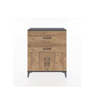 Arges Şifonyer Tek Raflı 2 Çekmeceli 2 Kapaklı 88x30x106 Antrasit-Çam