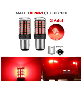 2 Adet 144 Led Kırmızı Renk 1016 Çift Duy Stop Ampulü