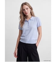 LCW Vision Mavi Polo Yaka Kadın Triko Kazak