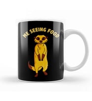 Me Seeing Food Adorable Hungry Meerkat Kupa Bardak Porselen