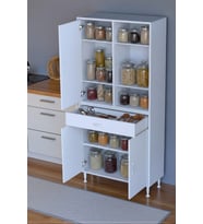 Eliusta Rivo 4 Raflı Banyo/Mutfak Dolabı 85 cm Beyaz Renkli  Çok Amaçlı Dolap 85x173x32,5 cm Ebatlarında