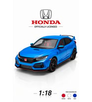 Resmi Lisanslı 1:18 Honda Civic Type R FK8 Metal Diecast Model Araba Mavi - Işıklı ve Süspansiyonlu