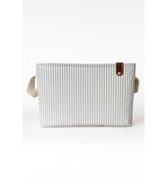 Gri Çizgili Çok Amaçlı Dolap Içi Oyuncak Saklama Kutusu Sepeti Organizer 18x22x30 (Standart)