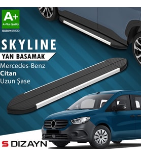 S-Dizayn Mercedes Citan Uzun Şase Skyline Aluminyum Yan Basamak 223 Cm 2012-2021 A+ Kalite