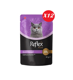 Reflex Plus Jöle İçinde Somonlu ve Ton Balıklı Yetişkin Kedi Konservesi 85 gr*12 Adet