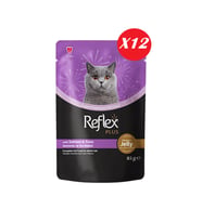 Reflex Plus Jöle İçinde Somonlu ve Ton Balıklı Yetişkin Kedi Konservesi 85 gr*12 Adet